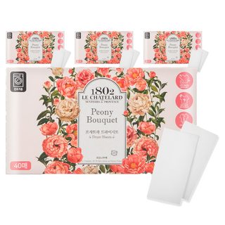 1802 LE CHATELARD 烘衣機用衣物柔軟香氛紙 牡丹花束 正裝, 40張, 4個