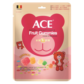 ACE 水果Q軟糖 無色素 無防腐劑 無反式脂肪 比利時進口, 240g, 1包