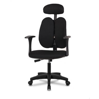 체어클럽 G플러스백 B형 패브릭원단 사무용의자, 블랙