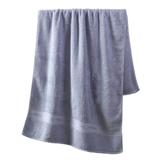 星紅織品 奢華風緞檔厚感重磅浴巾 加大款 100%純棉 160x80公分, 淺灰色, 1件