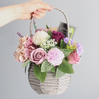 Mori& 可愛胖胖香皂花籃, 1個, 紫色