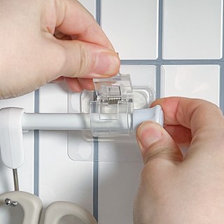 하이어데코 압축봉 부착식 브라켓 홀더 6 x 6cm, 투명, 4개