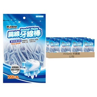 minono 米諾諾 扁線牙線棒, 7cm, 220支, 12包