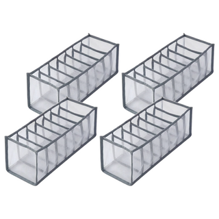 小麥購物 衣物分隔收納盒 Y753, 灰色, 4個