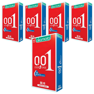 okamoto 岡本 001RL 超潤滑保險套, 4入, 5盒