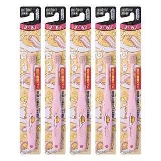 EBiSU 惠百施 兒童牙刷 一般毛 3歲以上, 蛋黃哥, 1入, 5支