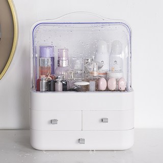 비타할로 화장품 정리함 커버형 + 교체용 손잡이, 1세트, 화이트