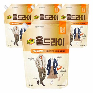 테크 울드라이 오리지널 중성세제 리필, 1.3L, 4개