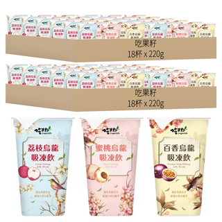 吃果籽 吸凍飲 綜合水果烏龍茶 Set, 220g, 36杯