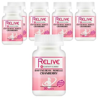RELIVE 精萃白鳳豆蔓越莓Plus口嚼錠 0.72g, 30顆, 6罐