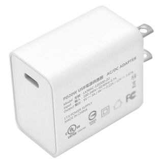 LifeShopping USB 充電頭 單孔Type-C 3.9 x 2.7 x 4.3cm PD20W 快充, 白色, 1個