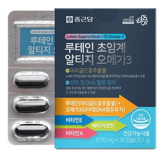 Chong Kun Dang 鍾根堂 Pharm 葉黃素超臨界rTG Omega-3, 30錠, 1個