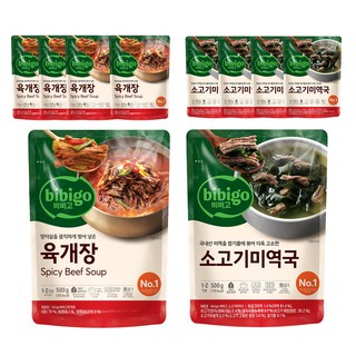 비비고 소고기미역국 500g 5p + 육개장 500g 5p, 1세트