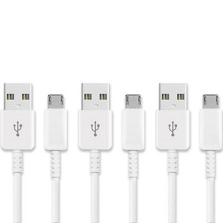 Hello Gem 三星 Micro 5-pin 高速充電線 3入, 白色, 1.5m, 3個