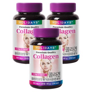 홀리데이즈 프리미엄 콜라겐 타블렛, 120정, 3개