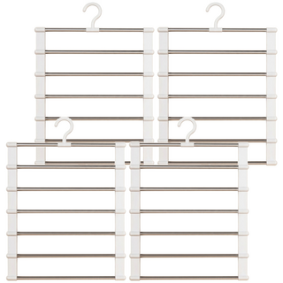 MALL TO YOU 7層可折疊褲架, 4個, 白色