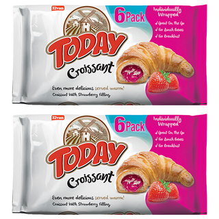 Today 可頌麵包 草莓味, 2包, 270g, 鬆軟香甜，獨立包裝，方便攜帶，早餐點心首選
