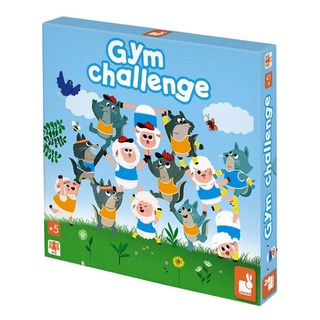 Janod 趣味桌遊 小綿羊與大野狼體操遊戲 5歲以上 雙人遊戲, 小綿羊與大野狼體操, 1盒