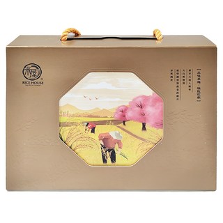 RICE HOUSE 米屋 金盈滿屋手提禮盒，馥米3入，台灣頂級好米, 1盒