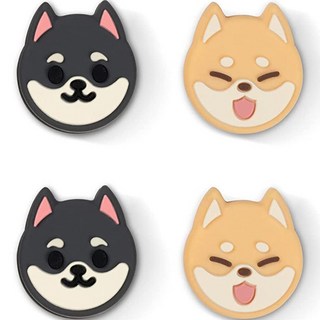 任天堂 Switch Joy-Con 黑色與黃色搖桿帽 2種 x 2入組, 1套, 單一商品