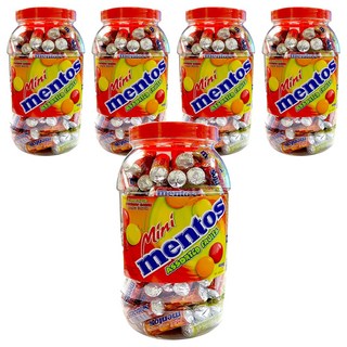mentos 曼陀珠 迷你曼陀珠 綜合水果口味, 1kg, 5桶