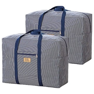 블루무역 방수 이불정리함 특대형, 단가라네이비, 2개