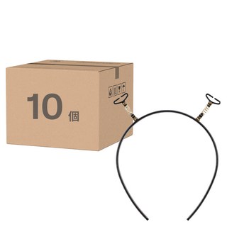 joyparty DIY客製化髮箍, 黑色, 10個