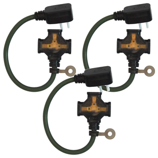 PowerWork 動力工廠 1對3座耐熱動力軟線 CT-203IG, 0.3m, 軍綠, 3條