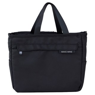 메이크미 데일리 휴대용 방수 얼룩방지 보온보냉 도시락 가방, Black, 1개