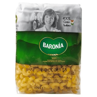 BARONIA 巴羅尼亞 橫紋彎管麵 Boccoli 55，義大利杜蘭小麥粉製作，保留蛋白質成份，500g, 1包