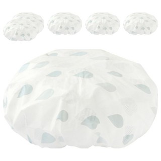 Keulreeora 洗臉防水浴帽, 藍色, 6個