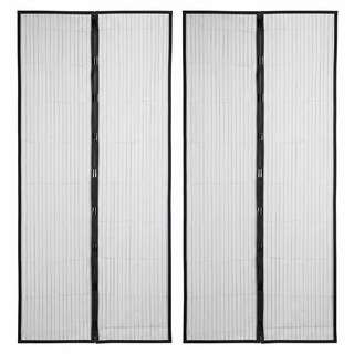 磁吸防蚊門簾 2個, 黑色