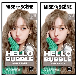 mise en scene 魅尚萱 Hello Bubble泡沫染髮劑, 10AB霧灰奶茶, 2盒