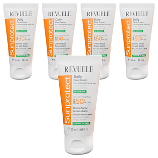 REVUELE 全日控油清爽防曬乳 SPF50+ 50ml 高效防曬 控油保濕 輕盈透氣, 5條