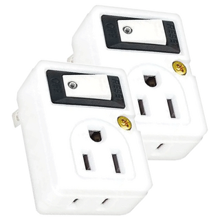 POWER BULL 動力公牛 LED點亮過載節電1開2P節能分接器 2孔/3孔 PK-858SQ, 素色 分接器 白色, 2個