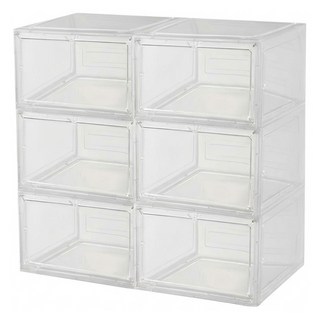 AOTTO 創意傢俱 磁吸加厚正開收納鞋盒 AL-210W 6個, 透明, 1組