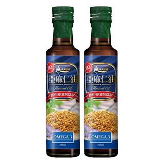 義美生機 亞麻仁油 非化學溶劑萃取 Omega-3, 250ml, 2瓶