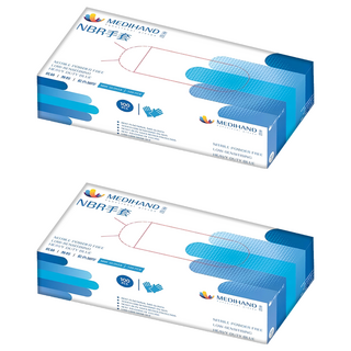 MEDIHAND 美恆 NBR手套 厚款 100個, 藍色, S, 2盒