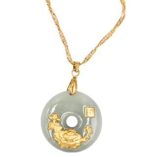 天相 玉漾牡丹璀璨鑲玉項鍊