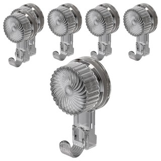 小麥購物 G794 輕奢吸盤掛勾, 透明黑, 6個