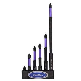 스탠맨 6각 생크 논슬립 자석십자 드라이버 비트 6종 세트, 1세트