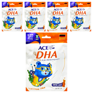 ACE SUPER KIDS DHA藻油軟糖, 2.8g, 14顆, 5包