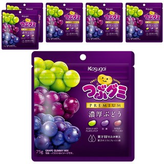 Kasugai 春日井 濃厚葡萄味 脆皮軟糖，75g，含巨峰葡萄，麝香葡萄，卡本內蘇維翁葡萄, 6包