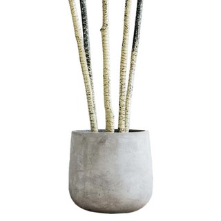 蛋型小水泥盆 落地款 內徑22cm, 灰色, 1個