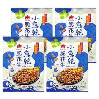 義美 小魚乾脆花生, 84g, 4袋