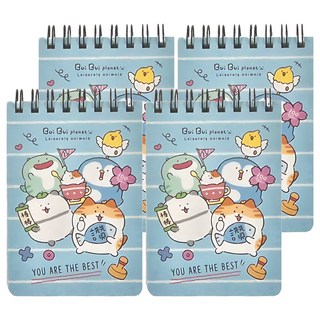 JOY STAR 胖胖星球 100K線圈本 空白 75x103mm, 藍色, 4本