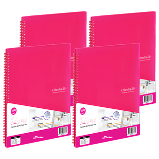 ECO Chungwoon 線圈資料夾 Colorchip 30 A4-S, 粉色, 4個