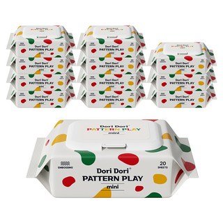 도리도리 패턴플레이 미니 아기물티슈 캡형, 75g, 20매, 12개