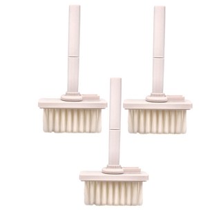 FANCY LIFE 多功能鍵盤清潔刷 尼龍刷毛彈性好 附拔鍵器 植絨海綿 金屬筆尖 高密度刷頭, 純白色, 3個