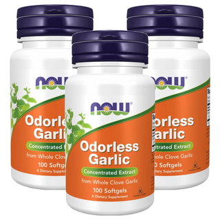 Now 無味大蒜精華膠囊 軟膠囊 100:1 濃縮萃取, 100顆, 0.5g, 3罐